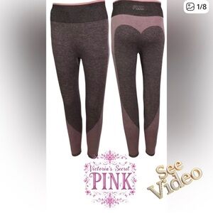 👛 2/$20 PINK Victoria’s Secret High Rise Waistband Leggings in pink/grey Tones